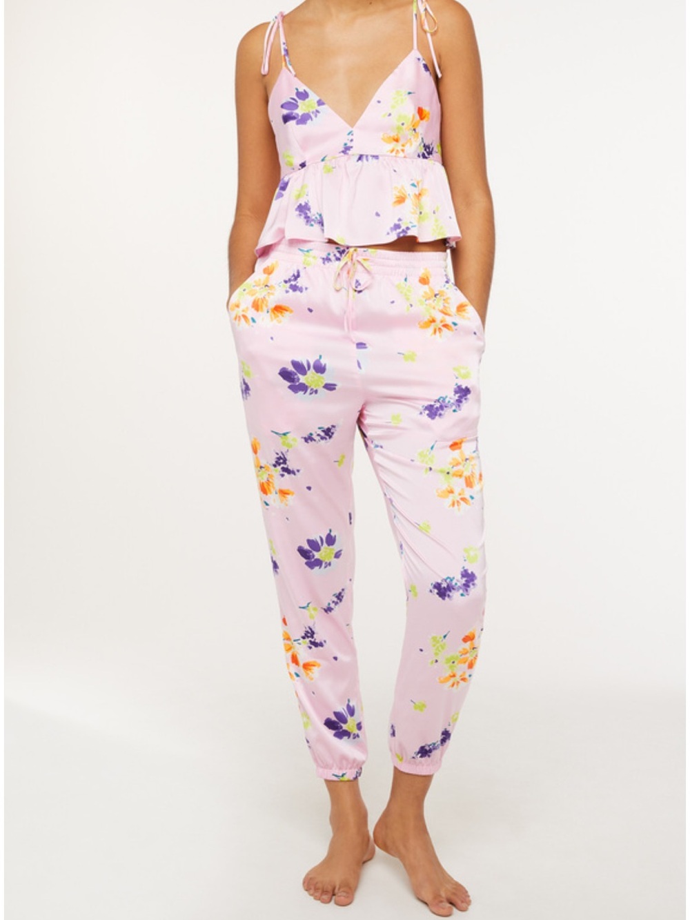 Savage X Fenty Night Blooms Satin Sleep Set Cami & Pants Floral PJ’s Pajamas 2x